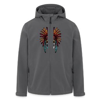 Apache Totenkopf Indianer - Recycelte Männer Softshell-Jacke von Stanley/Stella - Anthrazit - Vorne - AI Model Male 185 light (185cm)