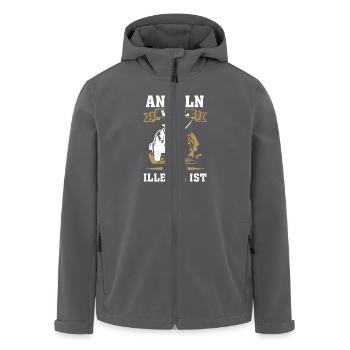 Ich Angle Weil Mord Illegal Ist Sarkasmus Angler - Recycelte Männer Softshell-Jacke von Stanley/Stella - Anthrazit - Vorne - AI Model Male 185 light (185cm)