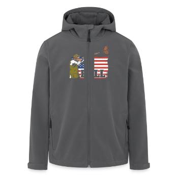 Pull Schießsport USA Flagge Tontaubenschießen - Recycelte Männer Softshell-Jacke von Stanley/Stella - Anthrazit - Vorne - AI Model Male 185 light (185cm)