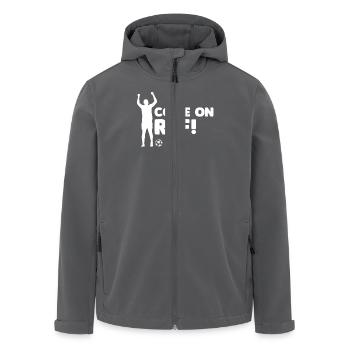 Fußball Fan Jubel Schiedsrichter Motivation - Recycelte Männer Softshell-Jacke von Stanley/Stella - Anthrazit - Vorne - AI Model Male 185 light (185cm)