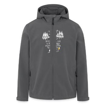 Je länger die Wanderung desto kälter das Bier - Recycelte Männer Softshell-Jacke von Stanley/Stella - Anthrazit - Vorne - AI Model Male 185 light (185cm)