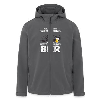 Je länger die Wanderung desto kälter das Bier - Recycelte Männer Softshell-Jacke von Stanley/Stella - Anthrazit - Vorne - AI Model Male 185 light (185cm)