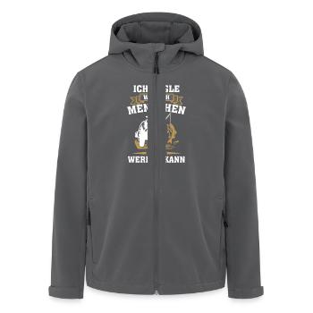 Ich Angle Weil Ich Menschen Nicht Werfen Kann - Recycelte Männer Softshell-Jacke von Stanley/Stella - Anthrazit - Vorne - AI Model Male 185 light (185cm)