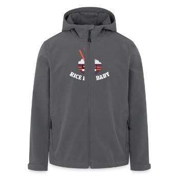 Lustige Cartoon-Reis Schale Mit Stäbchen - Rice - Recycelte Männer Softshell-Jacke von Stanley/Stella - Anthrazit - Vorne - AI Model Male 185 light (185cm)