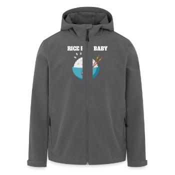 Reis Reis Baby Niedliche Schüssel Illustration - Recycelte Männer Softshell-Jacke von Stanley/Stella - Anthrazit - Vorne - AI Model Male 185 light (185cm)