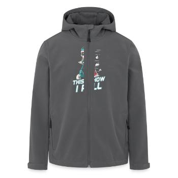 So Rolle Ich: Skater-Skelett auf Roller - Recycelte Männer Softshell-Jacke von Stanley/Stella - Anthrazit - Vorne - AI Model Male 185 light (185cm)