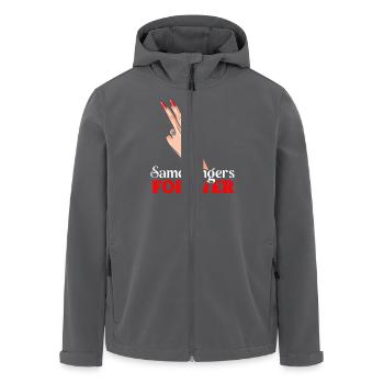 Same Fingers Forever - Humorvoller Liebesbeweis - Recycelte Männer Softshell-Jacke von Stanley/Stella - Anthrazit - Vorne - AI Model Male 185 light (185cm)