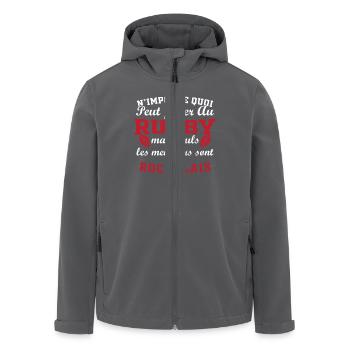 Rugby La Rochelle Fanclub Rugby - Recycelte Männer Softshell-Jacke von Stanley/Stella - Anthrazit - Vorne - AI Model Male 185 light (185cm)