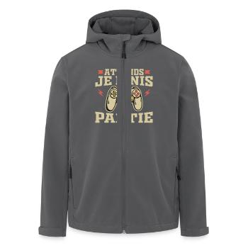 Warte, ich beende mein Spiel - Recycelte Männer Softshell-Jacke von Stanley/Stella - Anthrazit - Vorne - AI Model Male 185 light (185cm)