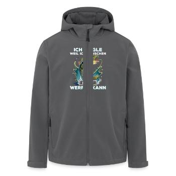 Ich Angle Weil Ich Menschen Nicht Werfen Kann - Recycelte Männer Softshell-Jacke von Stanley/Stella - Anthrazit - Vorne - AI Model Male 185 light (185cm)