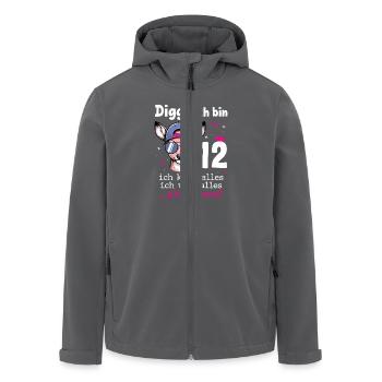 Digga Ich Bin 12 Kindergeburtstag Mädchen - Recycelte Männer Softshell-Jacke von Stanley/Stella - Anthrazit - Vorne - AI Model Male 185 light (185cm)