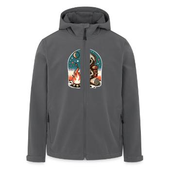 Alien Lagerfeuer Wanderung - Recycelte Männer Softshell-Jacke von Stanley/Stella - Anthrazit - Vorne - AI Model Male 185 light (185cm)