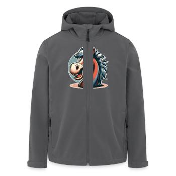 Pferd - Recycelte Männer Softshell-Jacke von Stanley/Stella - Anthrazit - Vorne - AI Model Male 185 light (185cm)