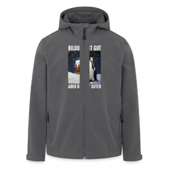 Bildung Ist Gut Aber Bier Ist Guter Pinguin - Recycelte Männer Softshell-Jacke von Stanley/Stella - Anthrazit - Vorne - AI Model Male 185 light (185cm)
