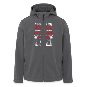 Einfacher Vater Ich liebe die Jagd und den Aperitif - Recycelte Männer Softshell-Jacke von Stanley/Stella - Anthrazit - Vorne - AI Model Male 185 light (185cm)