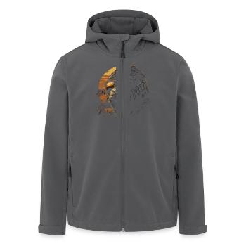 Entspannter Gorilla mit Sonnenbrille vor - Recycelte Männer Softshell-Jacke von Stanley/Stella - Anthrazit - Vorne - AI Model Male 185 light (185cm)