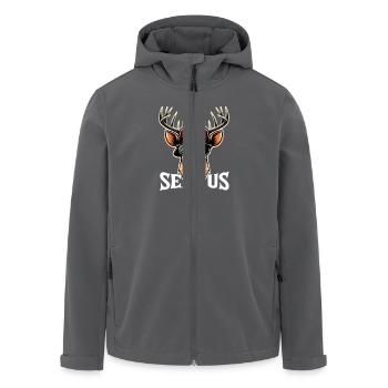 Servus Cooler Hirsch Mit Sonnenbrille - Recycelte Männer Softshell-Jacke von Stanley/Stella - Anthrazit - Vorne - AI Model Male 185 light (185cm)