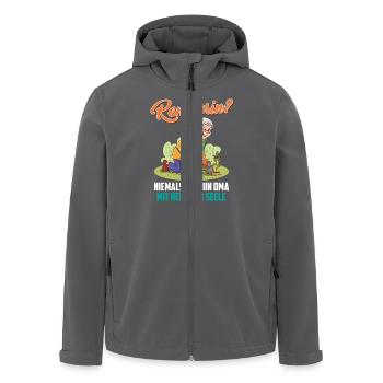 RENTNERIN? NIEMALS BIN OMI MIT HERZ UND SEELE - Recycelte Männer Softshell-Jacke von Stanley/Stella - Anthrazit - Vorne - AI Model Male 185 light (185cm)
