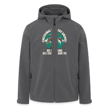 Emotional Support Animal Geiß Schreien - Recycelte Männer Softshell-Jacke von Stanley/Stella - Anthrazit - Vorne - AI Model Male 185 light (185cm)