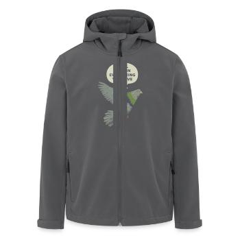 Taube Mit Humor: I Will Shit On Everything You - Recycelte Männer Softshell-Jacke von Stanley/Stella - Anthrazit - Vorne - AI Model Male 185 light (185cm)