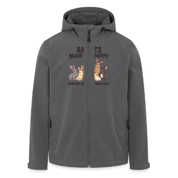 Kaninchen Machen Mich Glücklich Menschen Machen - Recycelte Männer Softshell-Jacke von Stanley/Stella - Anthrazit - Vorne - AI Model Male 185 light (185cm)