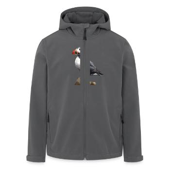 Niedlicher Papageientaucher - Recycelte Männer Softshell-Jacke von Stanley/Stella - Anthrazit - Vorne - AI Model Male 185 light (185cm)