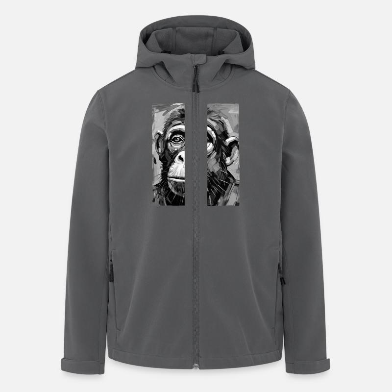 Monkey Portrait - Men’s Recycled Softshell Jacket by Stanley/Stella - anthracite
