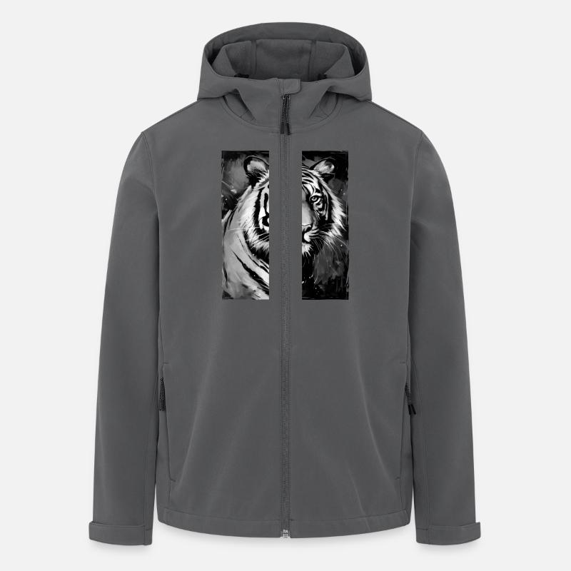 Portrait de tigre - Veste softshell homme en polyester recyclé Stanley/Stella - charbon