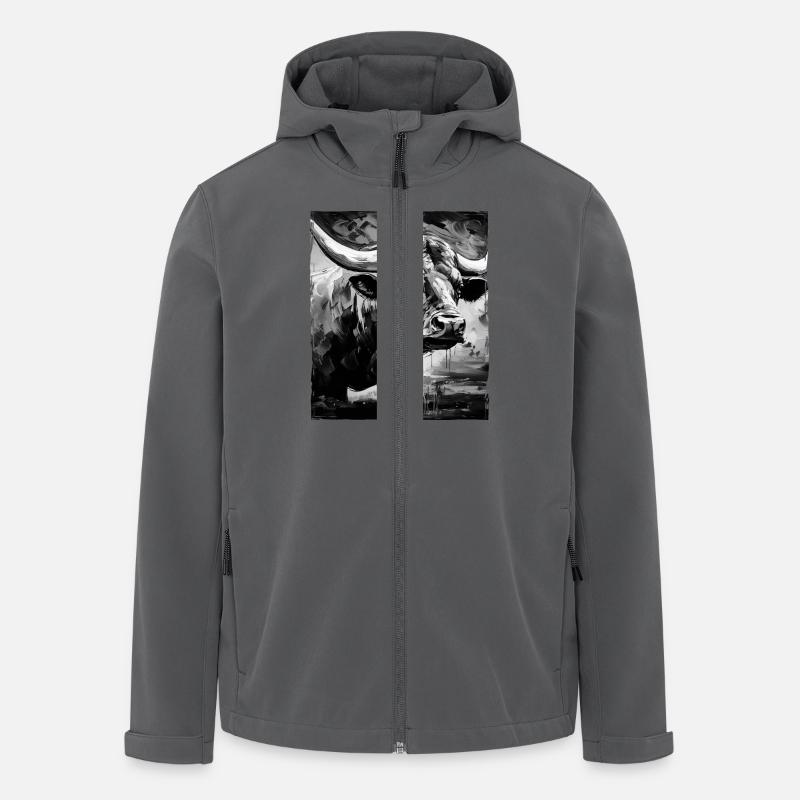Bulle Porträt Taurus - Recycelte Männer Softshell-Jacke von Stanley/Stella - Anthrazit