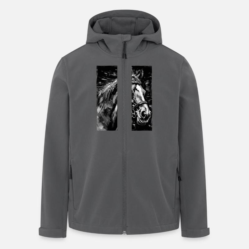 Portrait de cheval - Veste softshell homme en polyester recyclé Stanley/Stella - charbon