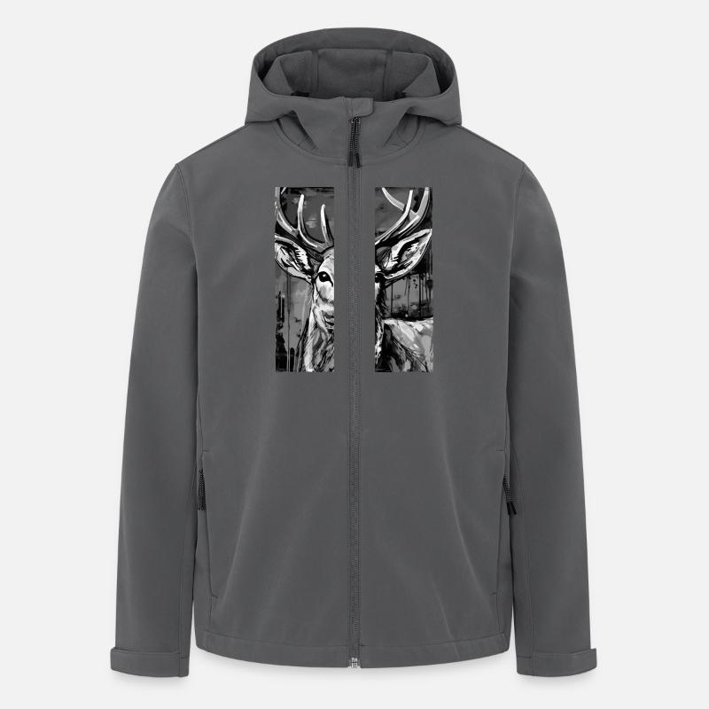 Deer Portrait - Men’s Recycled Softshell Jacket by Stanley/Stella - anthracite