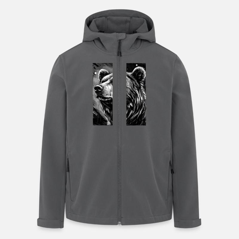 Bär Porträt - Recycelte Männer Softshell-Jacke von Stanley/Stella - Anthrazit