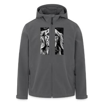 Golden Retriever Dog Portrait - Men’s Recycled Softshell Jacket by Stanley/Stella - anthracite - Front - AI Model Male 185 light (185cm)