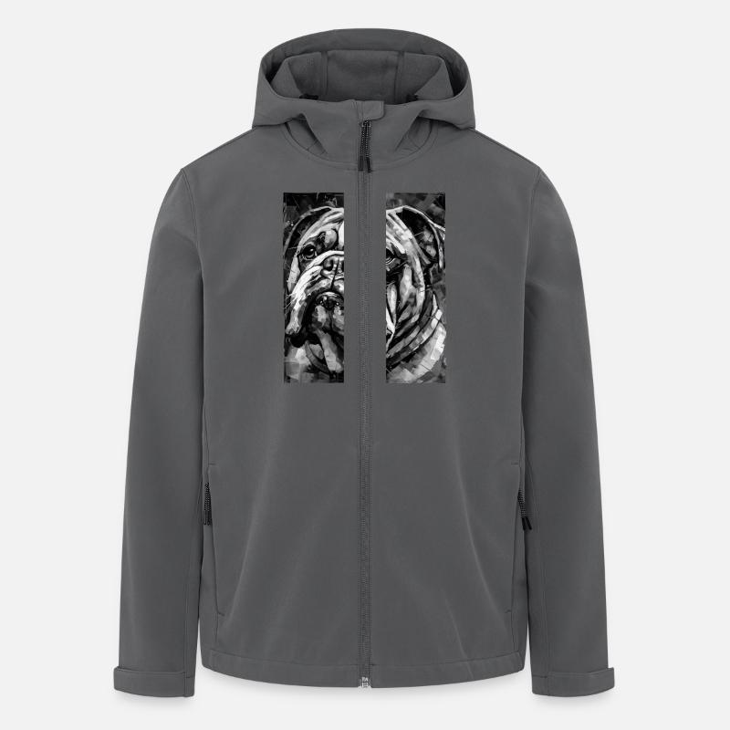 Portrait de chien bouledogue - Veste softshell homme en polyester recyclé Stanley/Stella - charbon