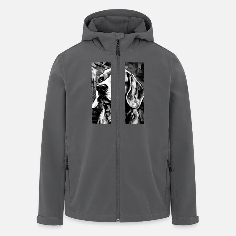 Beagle Hund Porträt - Recycelte Männer Softshell-Jacke von Stanley/Stella - Anthrazit