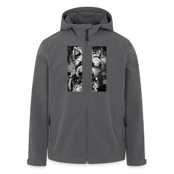 Yorkshire Terrier Dog Portrait - Men’s Recycled Softshell Jacket by Stanley/Stella - anthracite - Front - AI Model Male 185 light (185cm)