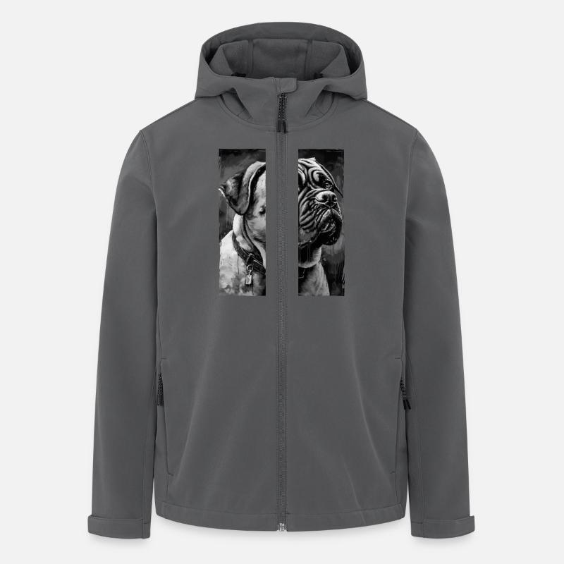 Mastiff Hund Porträt - Recycelte Männer Softshell-Jacke von Stanley/Stella - Anthrazit