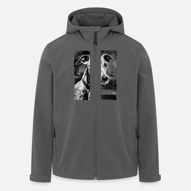 Greyhound Hund Porträt - Recycelte Männer Softshell-Jacke von Stanley/Stella - Anthrazit