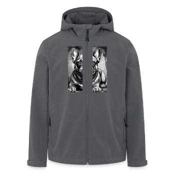 Portrait de chien bouledogue français - Veste softshell homme en polyester recyclé Stanley/Stella - charbon - Devant - AI Model Male 185 light (185cm)