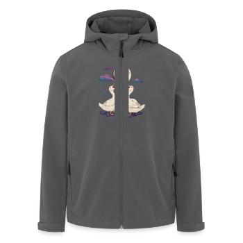 Zwei Enten Unter Mondlicht Am See Mit Malerischen - Recycelte Männer Softshell-Jacke von Stanley/Stella - Anthrazit - Vorne - AI Model Male 185 light (185cm)