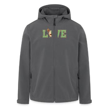 Liebe für Nüsse Cartoon mit Zylinder und - Recycelte Männer Softshell-Jacke von Stanley/Stella - Anthrazit - Vorne - AI Model Male 185 light (185cm)