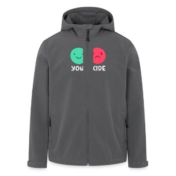 Du Entscheidest Positiv Negativ Motiv - Recycelte Männer Softshell-Jacke von Stanley/Stella - Anthrazit - Vorne - AI Model Male 185 light (185cm)