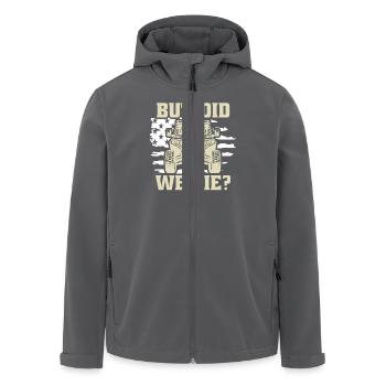 Aber Sind Wir Gestorben? Offroad Abenteuer USA - Recycelte Männer Softshell-Jacke von Stanley/Stella - Anthrazit - Vorne - AI Model Male 185 light (185cm)