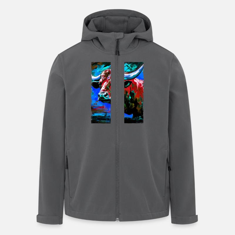 Bull Portrait Taurus - Men’s Recycled Softshell Jacket by Stanley/Stella - anthracite