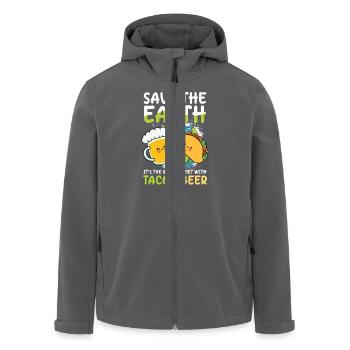Save The Planet Tacos and Beer - Recycelte Männer Softshell-Jacke von Stanley/Stella - Anthrazit - Vorne - AI Model Male 185 light (185cm)