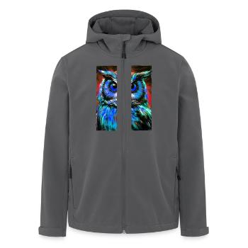 Eule Porträt - Recycelte Männer Softshell-Jacke von Stanley/Stella - Anthrazit - Vorne - AI Model Male 185 light (185cm)