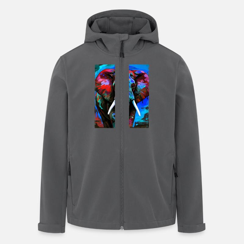 Portrait d’éléphant - Veste softshell homme en polyester recyclé Stanley/Stella - charbon
