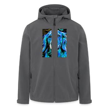 Golden Retriever Dog Portrait - Men’s Recycled Softshell Jacket by Stanley/Stella - anthracite - Front - AI Model Male 185 light (185cm)