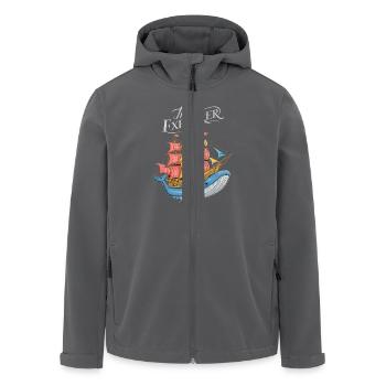 Nautisches Abenteuer mit Wal und Schiff - Recycelte Männer Softshell-Jacke von Stanley/Stella - Anthrazit - Vorne - AI Model Male 185 light (185cm)