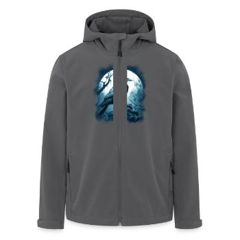 Mystischer Rabe Vor Vollmond Im Mystischen Wald - Recycelte Männer Softshell-Jacke von Stanley/Stella - Anthrazit - Vorne - AI Model Male 185 light (185cm)